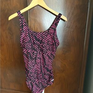 Speedo Pink and Black Patterned Swimsuit